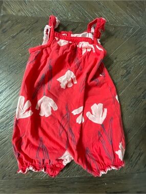 Just One You  Floral Red Floral Romper 9M